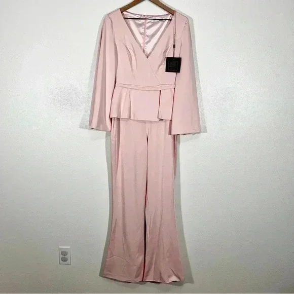 NWT Mac Duggal Pink Jumpstuit